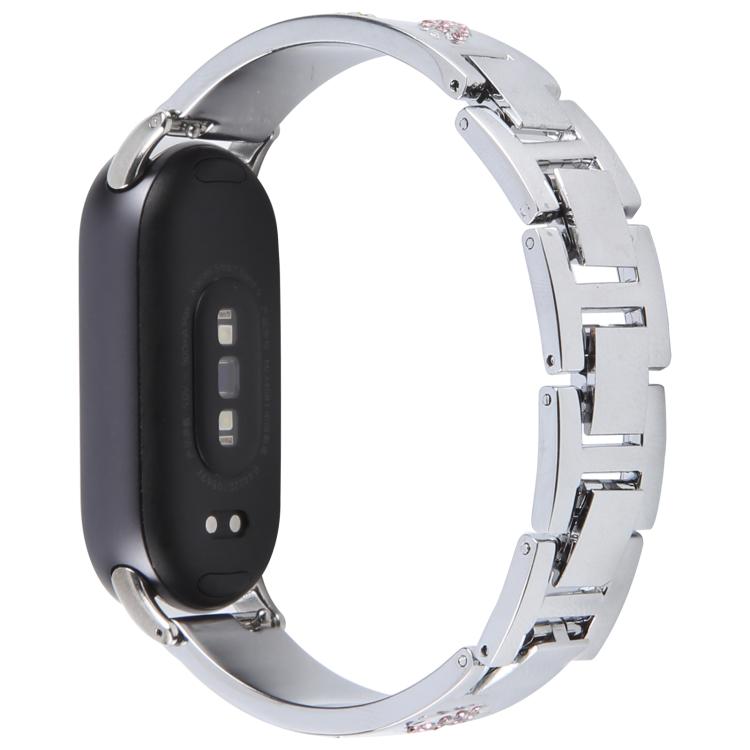 For Xiaomi Smart Band 9 / 8 Diamond Quick Release Chain Bracelet Metal Watch Band