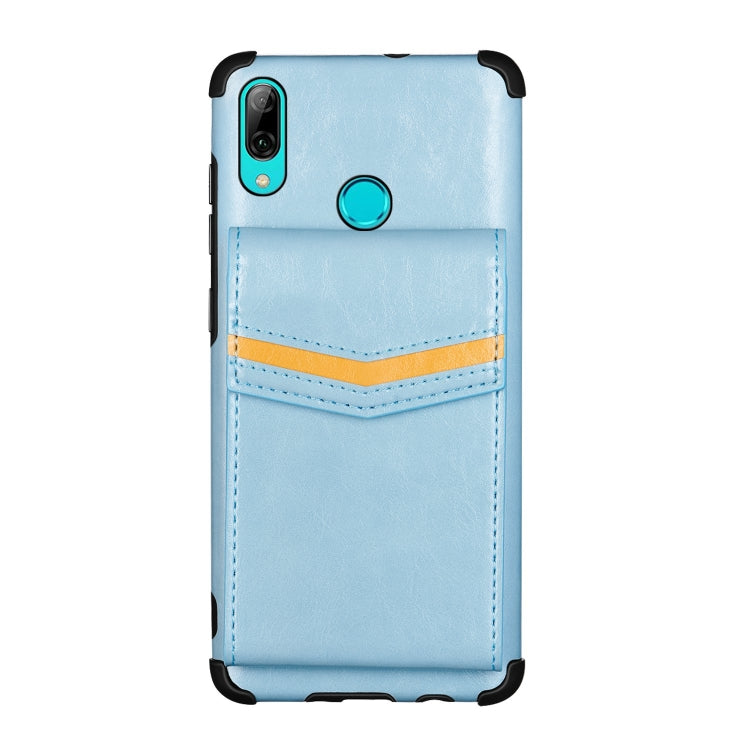 For Huawei P smart (2019) Flip Card Bag Copper Buckle TPU + PU Leather Back Cover Shockproof Case with Card Slots & Photo Frame