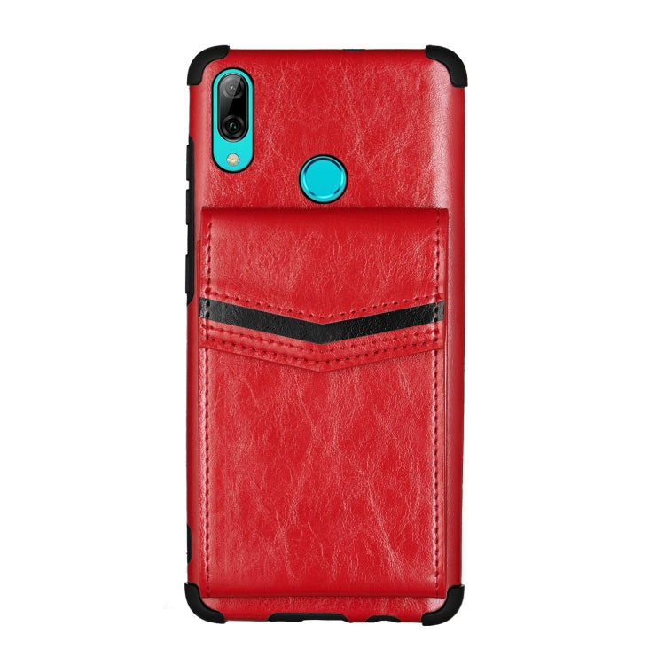 For Huawei P smart (2019) Flip Card Bag Copper Buckle TPU + PU Leather Back Cover Shockproof Case with Card Slots & Photo Frame