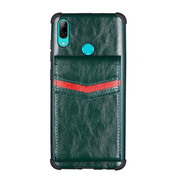 For Huawei P smart (2019) Flip Card Bag Copper Buckle TPU + PU Leather Back Cover Shockproof Case with Card Slots & Photo Frame