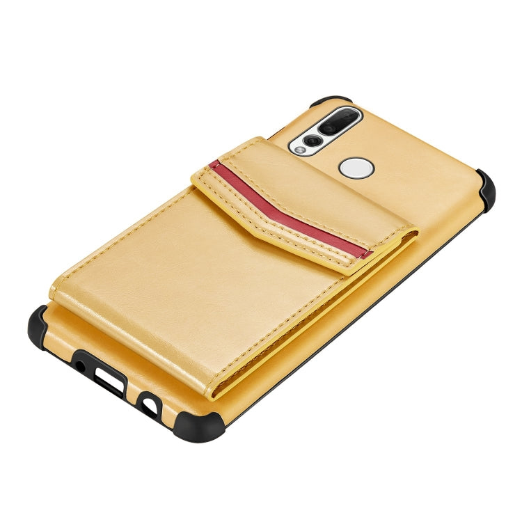 For Huawei P smart Z Flip Card Bag Copper Buckle TPU + PU Leather Back Cover Shockproof Case with Card Slots & Photo Frame