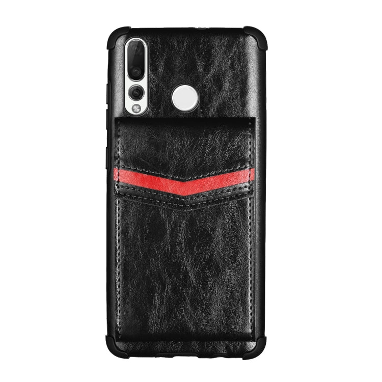 For Huawei P smart Z Flip Card Bag Copper Buckle TPU + PU Leather Back Cover Shockproof Case with Card Slots & Photo Frame