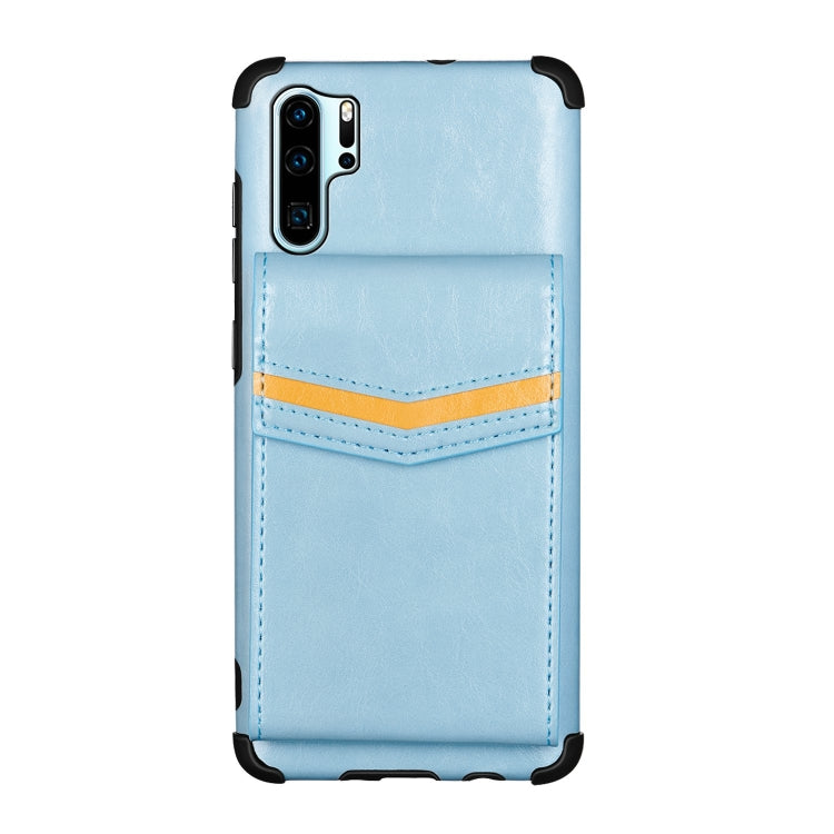 For Huawei P30 Pro Flip Card Bag Copper Buckle TPU + PU Leather Back Cover Shockproof Case with Card Slots & Photo Frame