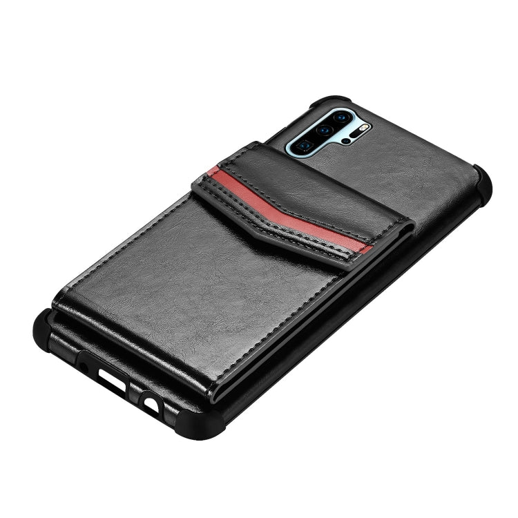 For Huawei P30 Pro Flip Card Bag Copper Buckle TPU + PU Leather Back Cover Shockproof Case with Card Slots & Photo Frame