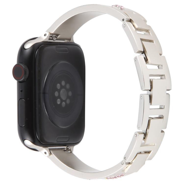 For Apple Watch 46mm / 49mm / 45mm / 44mm Diamond Quick Release Chain Bracelet Metal Watch Band