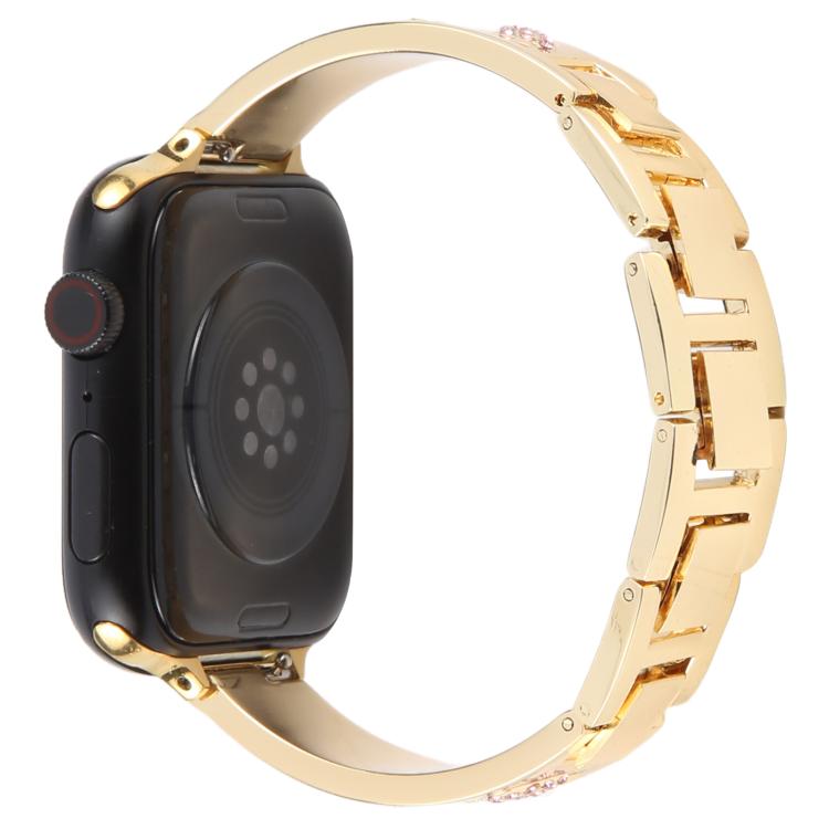 For Apple Watch 46mm / 49mm / 45mm / 44mm Diamond Quick Release Chain Bracelet Metal Watch Band