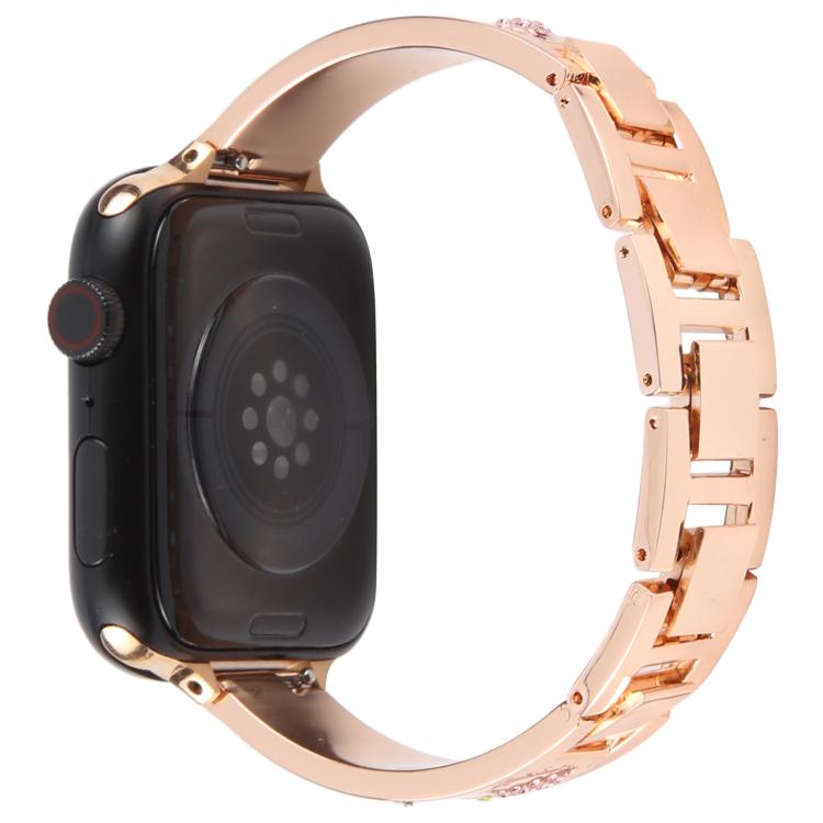 For Apple Watch 46mm / 49mm / 45mm / 44mm Diamond Quick Release Chain Bracelet Metal Watch Band