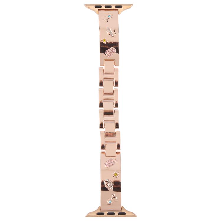 For Apple Watch 46mm / 49mm / 45mm / 44mm Diamond Quick Release Chain Bracelet Metal Watch Band