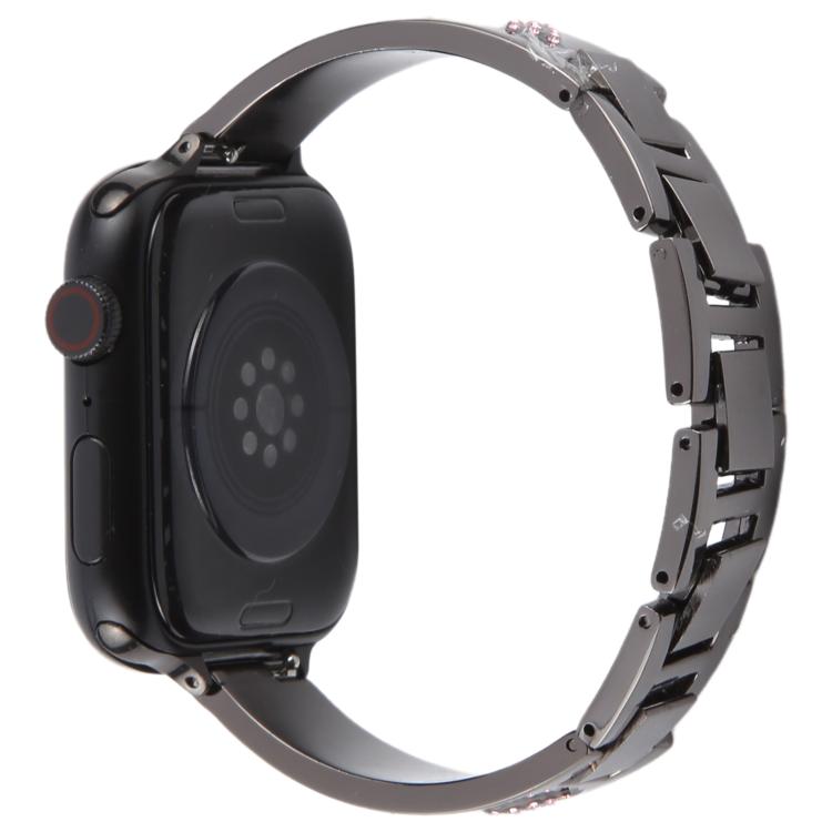 For Apple Watch 46mm / 49mm / 45mm / 44mm Diamond Quick Release Chain Bracelet Metal Watch Band