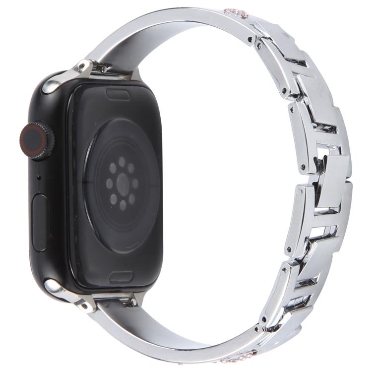 For Apple Watch 46mm / 49mm / 45mm / 44mm Diamond Quick Release Chain Bracelet Metal Watch Band