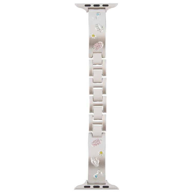 For Apple Watch 42mm / 41mm / 40mm / 38mm Diamond Quick Release Chain Bracelet Metal Watch Band