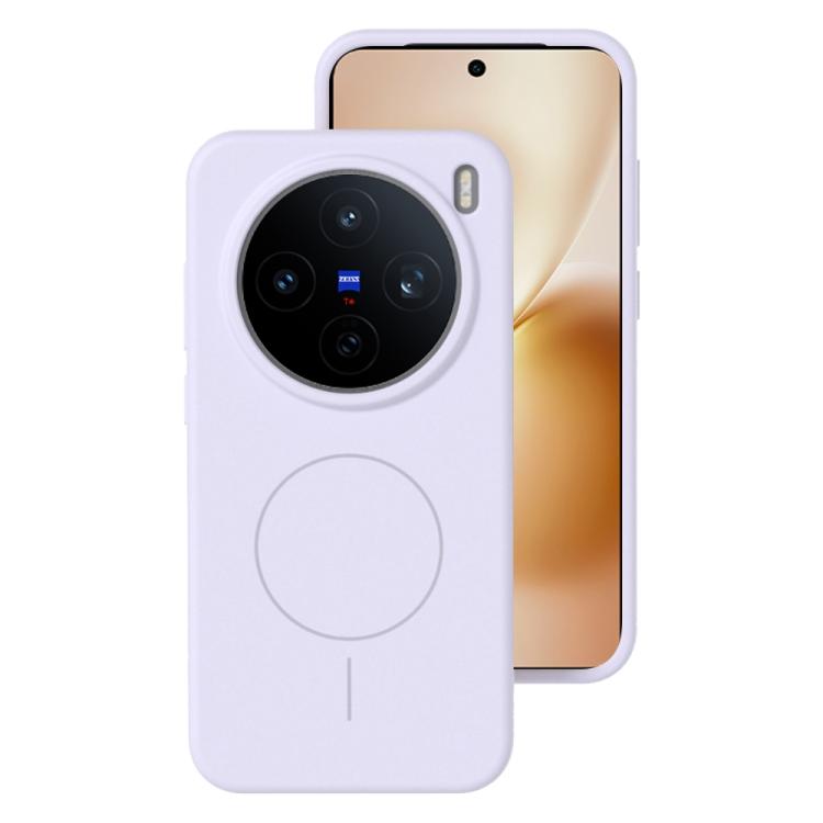 For vivo X200s Liquid Silicone Thin Circle MagSafe Phone Case