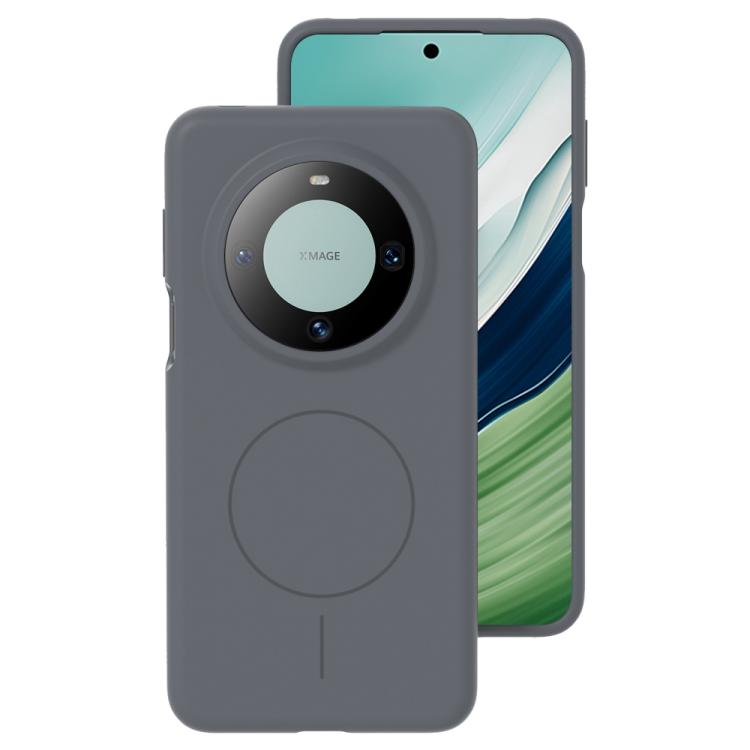 For Huawei Mate 60 Liquid Silicone Thin Circle MagSafe Phone Case