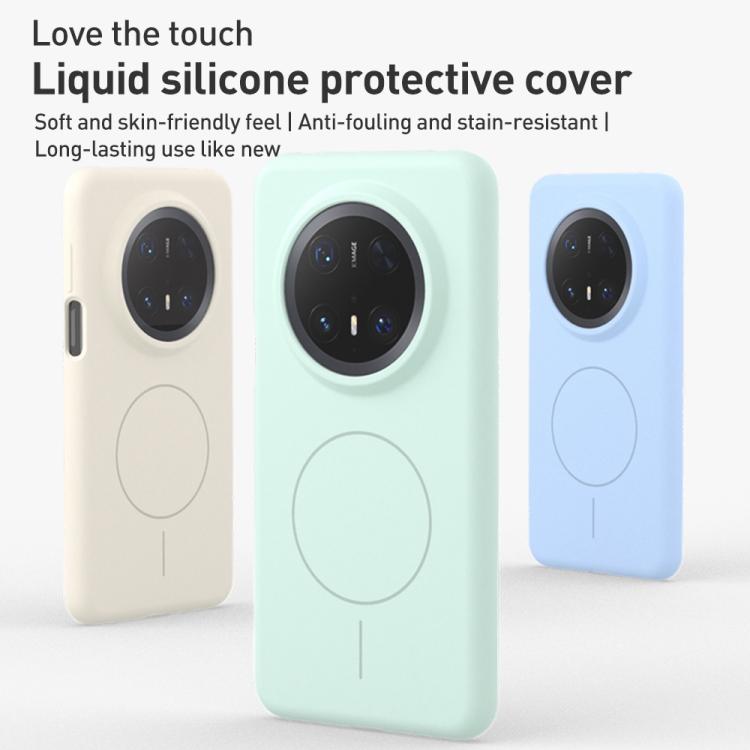 For Huawei Mate 60 Liquid Silicone Thin Circle MagSafe Phone Case