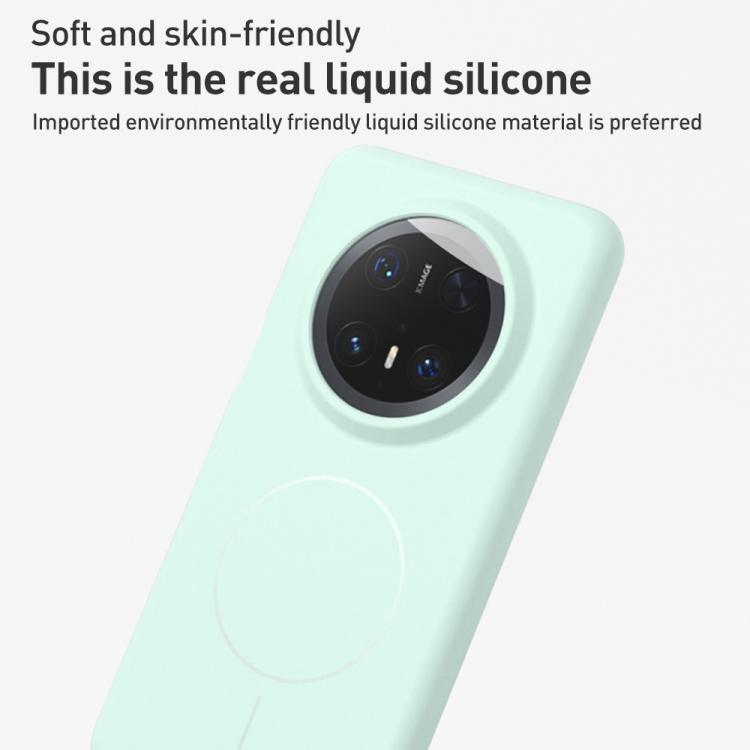 For Huawei Mate 60 Liquid Silicone Thin Circle MagSafe Phone Case