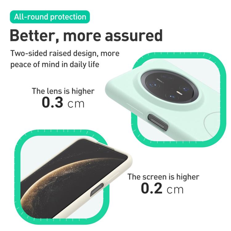 For Huawei Mate 60 Liquid Silicone Thin Circle MagSafe Phone Case