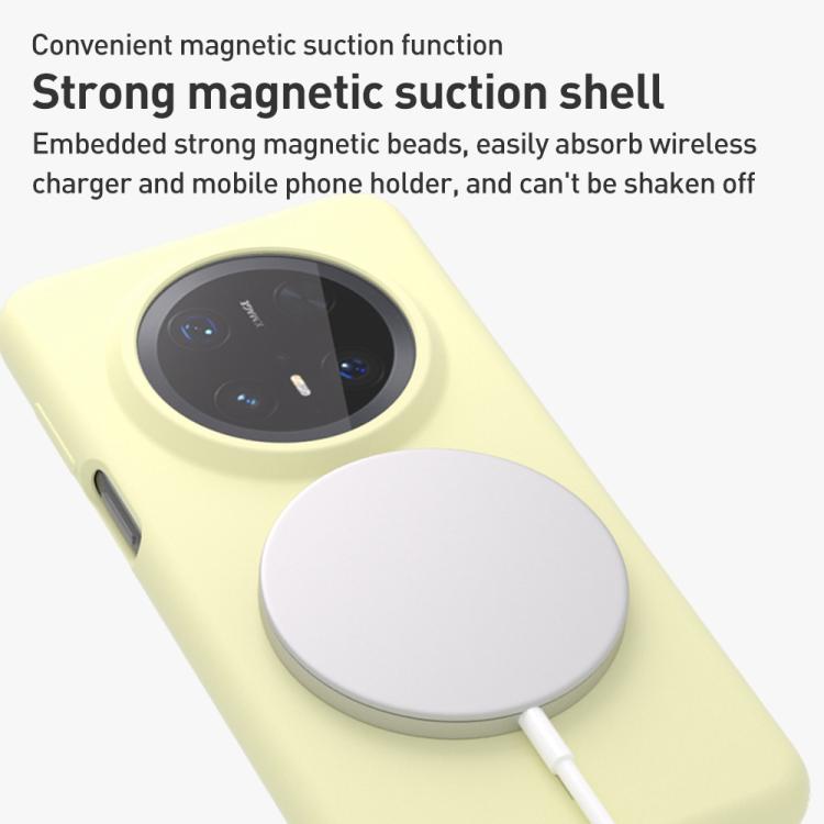 For Huawei Mate 60 Liquid Silicone Thin Circle MagSafe Phone Case