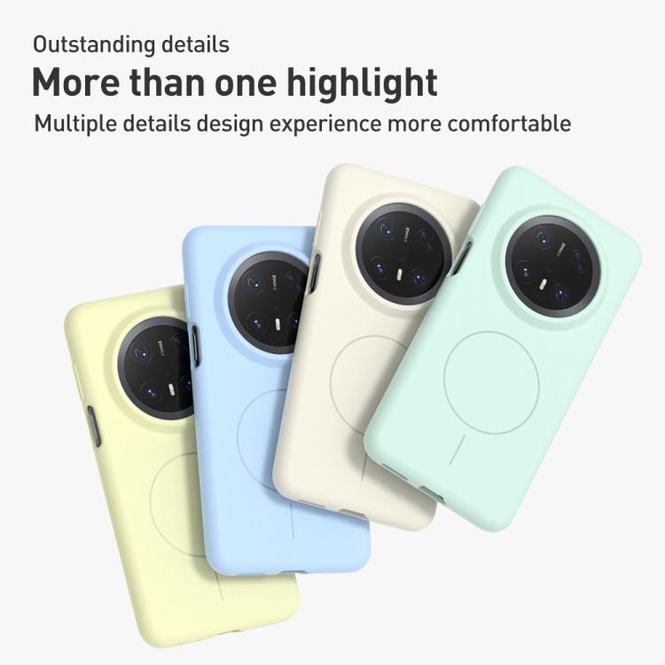 For Huawei Mate 60 Liquid Silicone Thin Circle MagSafe Phone Case