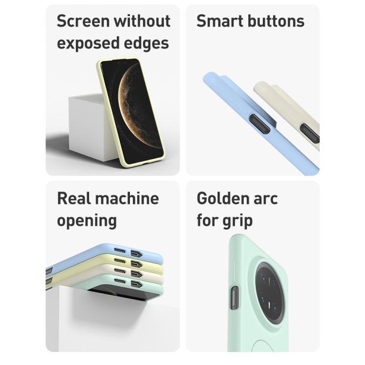 For Huawei Mate 60 Liquid Silicone Thin Circle MagSafe Phone Case