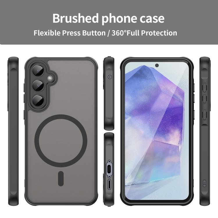 For Samsung Galaxy A55 5G Fan Dun Series TPU Hybrid PC Frosted Magsafe Phone Case