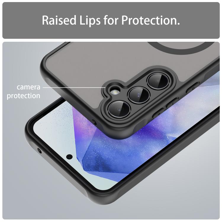 For Samsung Galaxy A55 5G Fan Dun Series TPU Hybrid PC Frosted Magsafe Phone Case