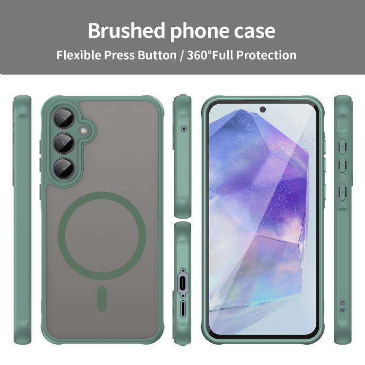 For Samsung Galaxy A55 5G Fan Dun Series TPU Hybrid PC Frosted Magsafe Phone Case