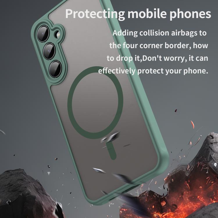 For Samsung Galaxy A55 5G Fan Dun Series TPU Hybrid PC Frosted Magsafe Phone Case