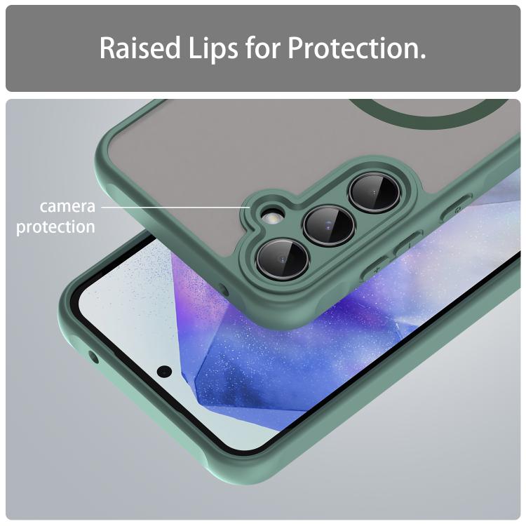 For Samsung Galaxy A55 5G Fan Dun Series TPU Hybrid PC Frosted Magsafe Phone Case