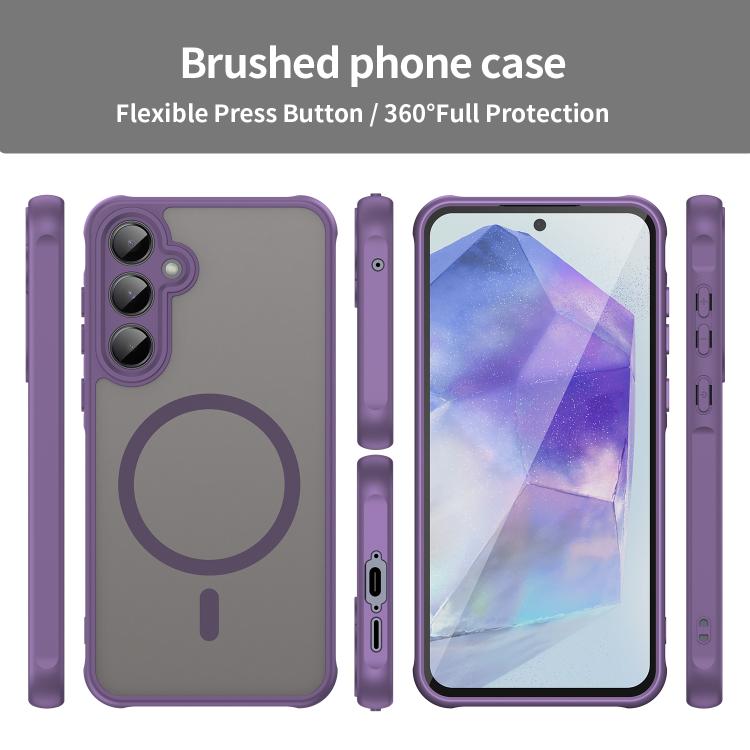 For Samsung Galaxy A55 5G Fan Dun Series TPU Hybrid PC Frosted Magsafe Phone Case