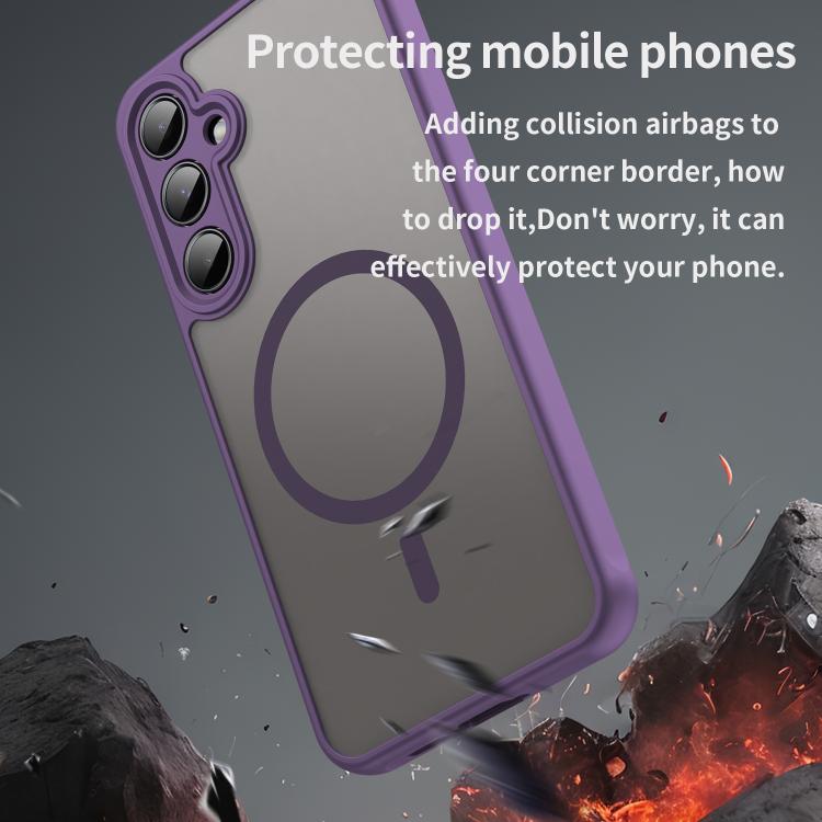 For Samsung Galaxy A55 5G Fan Dun Series TPU Hybrid PC Frosted Magsafe Phone Case