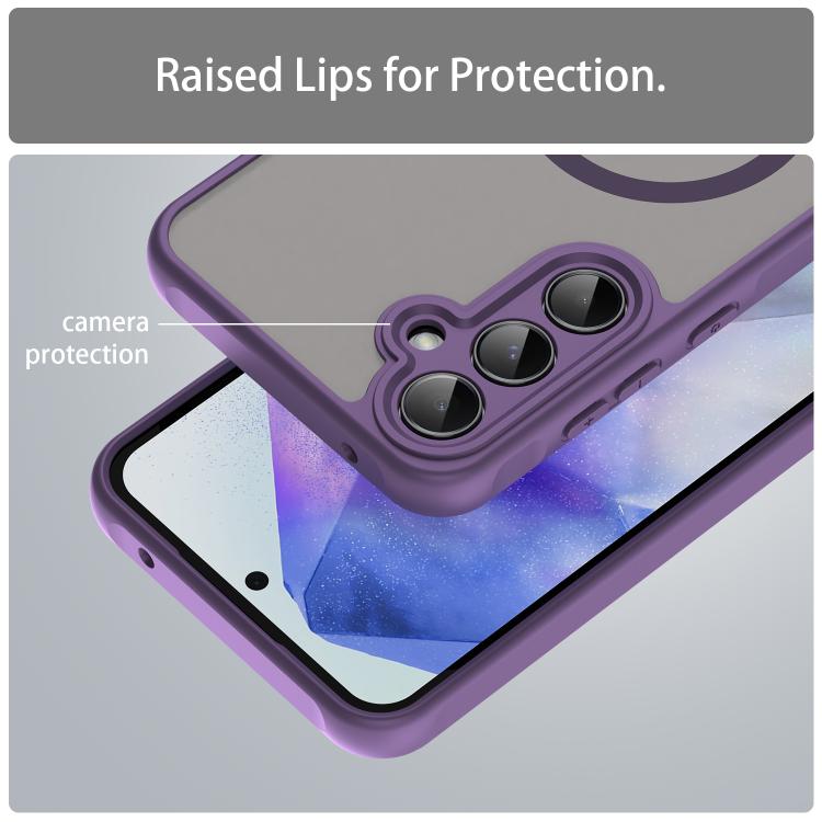 For Samsung Galaxy A55 5G Fan Dun Series TPU Hybrid PC Frosted Magsafe Phone Case