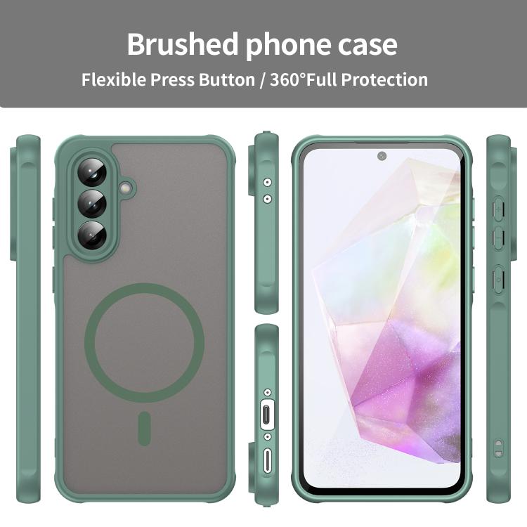 For Samsung Galaxy A56 5G Fan Dun Series TPU Hybrid PC Frosted Magsafe Phone Case