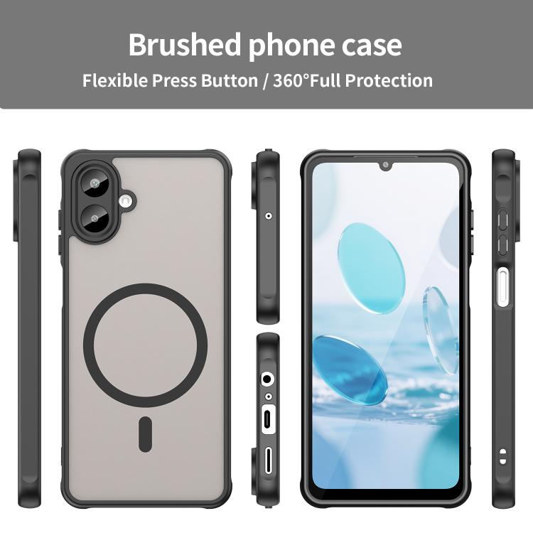 For Samsung Galaxy A07 4G Fan Dun Series TPU Hybrid PC Frosted Magsafe Phone Case