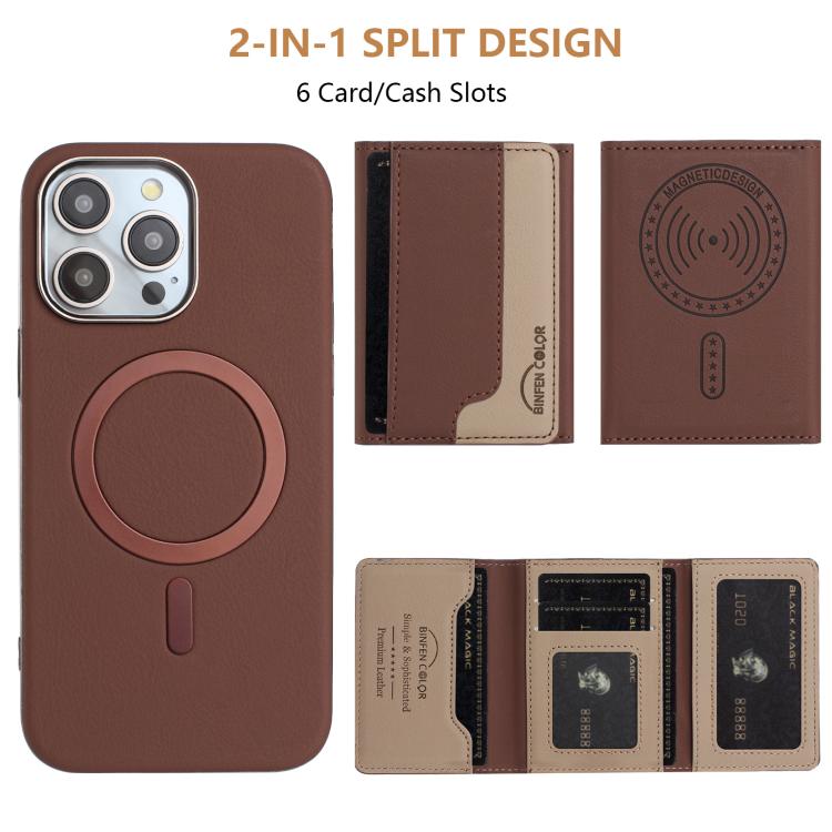 For iPhone 16 Pro Colour Matching Horizontal Magnetic Card Bag RFID MagSafe Phone Case