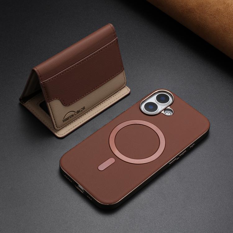 For iPhone 16 Plus Colour Matching Horizontal Magnetic Card Bag RFID MagSafe Phone Case