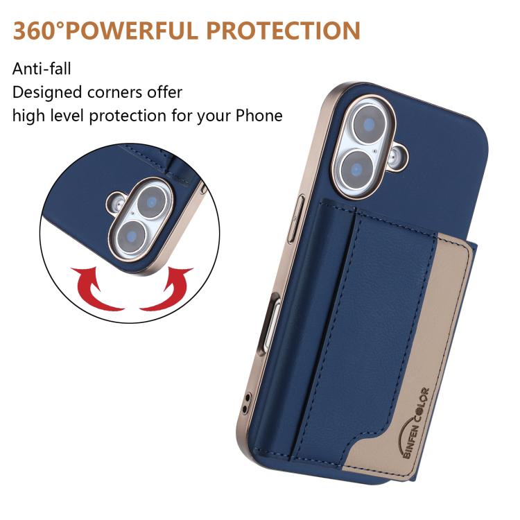 For iPhone 16 Colour Matching Horizontal Magnetic Card Bag RFID MagSafe Phone Case