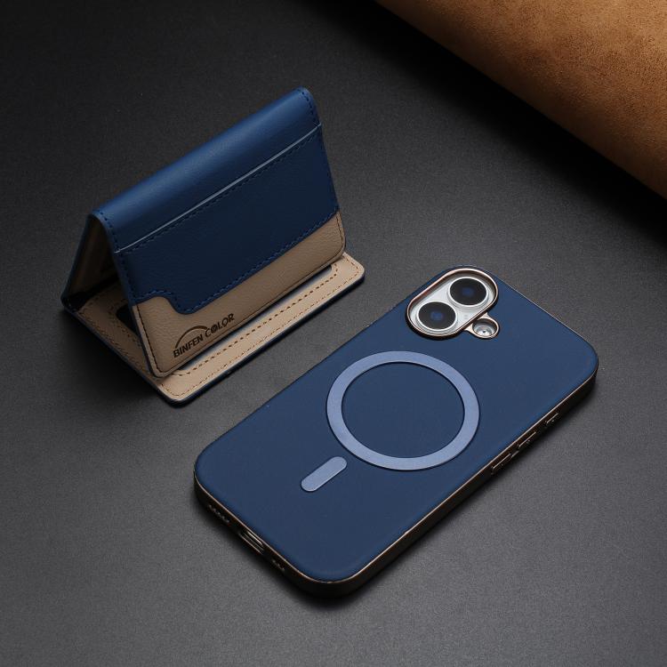 For iPhone 16 Colour Matching Horizontal Magnetic Card Bag RFID MagSafe Phone Case