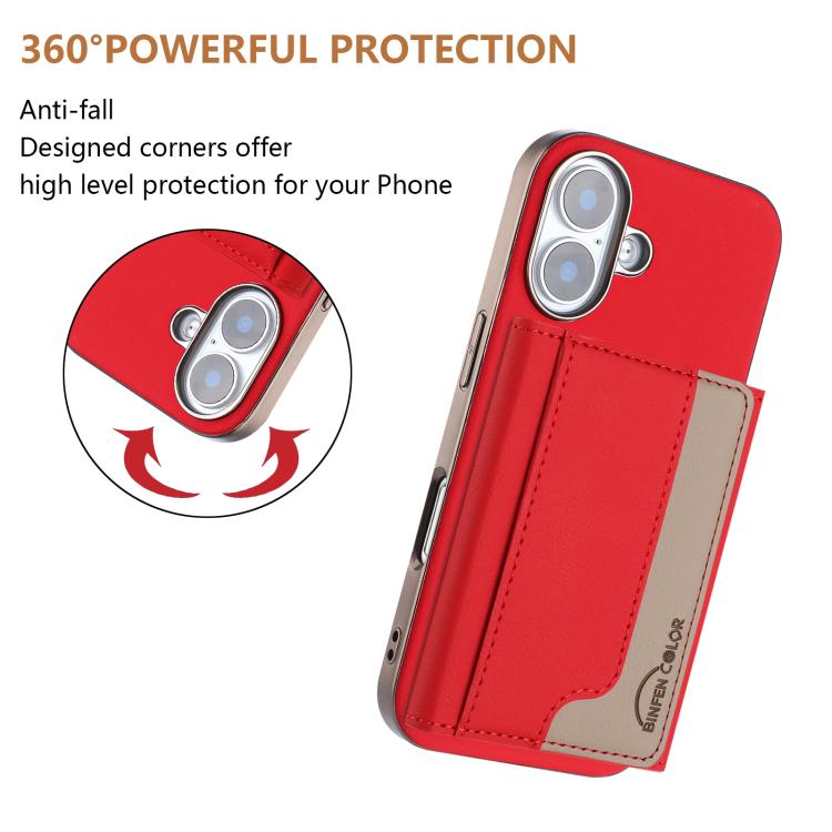 For iPhone 16 Colour Matching Horizontal Magnetic Card Bag RFID MagSafe Phone Case