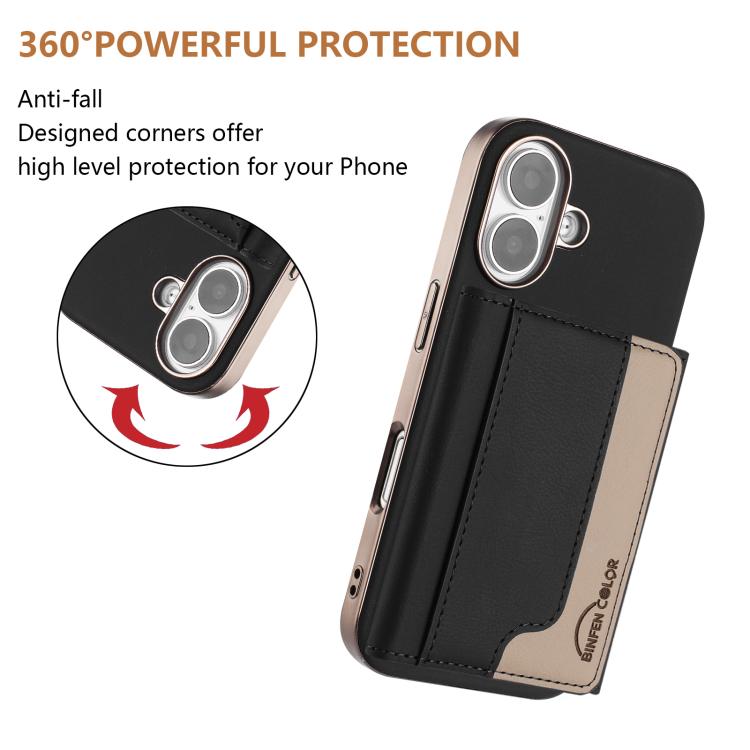 For iPhone 16 Colour Matching Horizontal Magnetic Card Bag RFID MagSafe Phone Case
