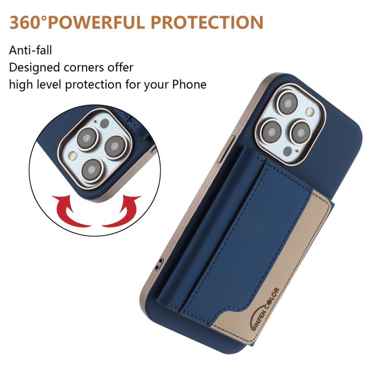 For iPhone 12 Pro Max Colour Matching Horizontal Magnetic Card Bag RFID MagSafe Phone Case