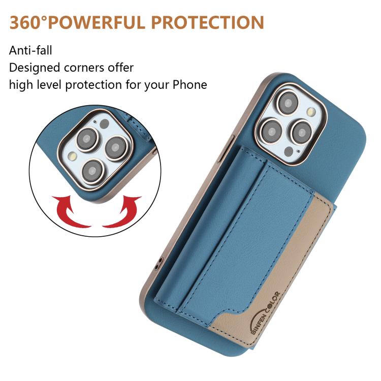 For iPhone 12 Pro Max Colour Matching Horizontal Magnetic Card Bag RFID MagSafe Phone Case
