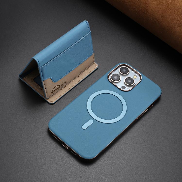 For iPhone 11 Pro Max Colour Matching Horizontal Magnetic Card Bag RFID MagSafe Phone Case