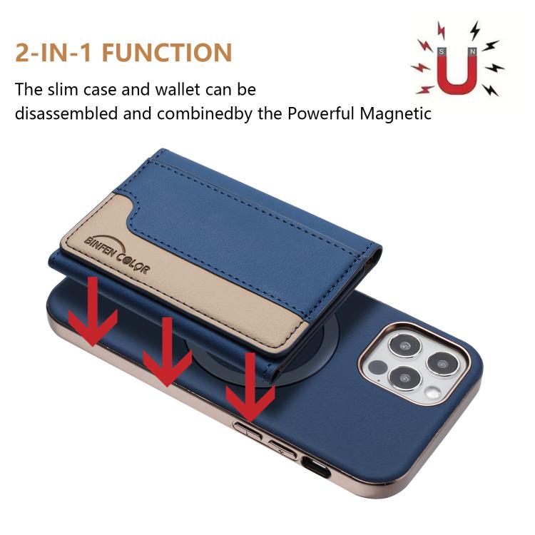 For iPhone 11 Colour Matching Horizontal Magnetic Card Bag RFID MagSafe Phone Case