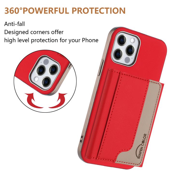For iPhone 11 Colour Matching Horizontal Magnetic Card Bag RFID MagSafe Phone Case
