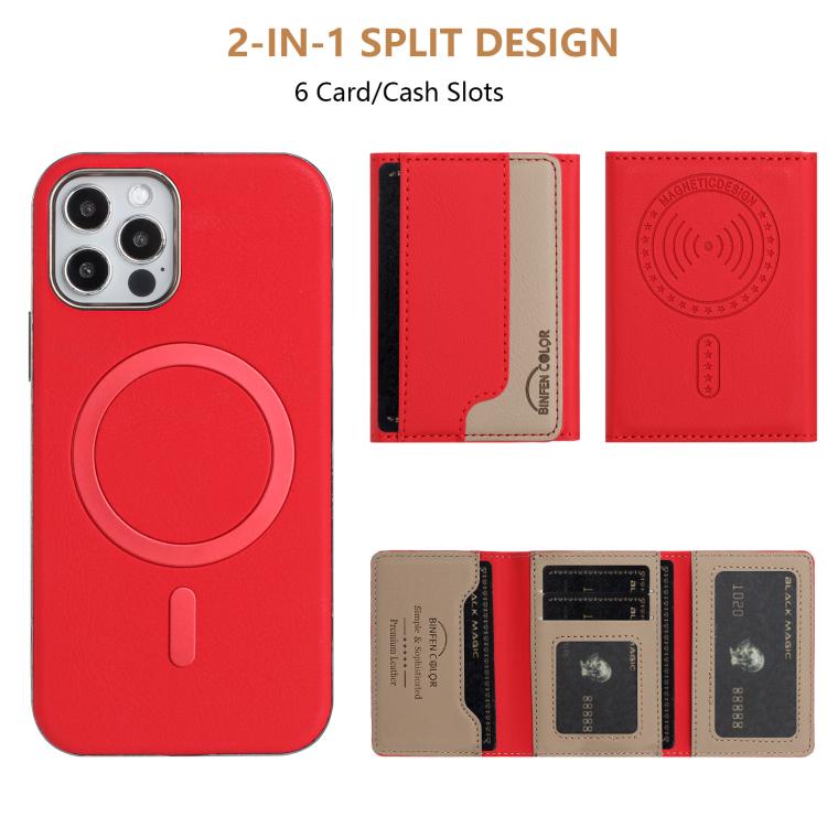 For iPhone 11 Colour Matching Horizontal Magnetic Card Bag RFID MagSafe Phone Case