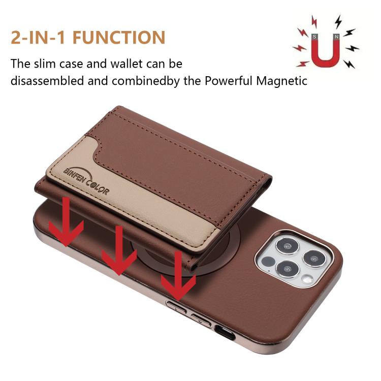 For iPhone 11 Colour Matching Horizontal Magnetic Card Bag RFID MagSafe Phone Case