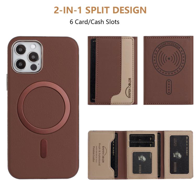 For iPhone 11 Colour Matching Horizontal Magnetic Card Bag RFID MagSafe Phone Case