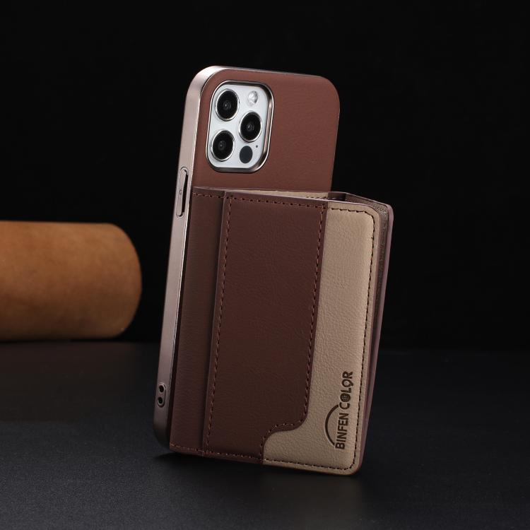 For iPhone 11 Colour Matching Horizontal Magnetic Card Bag RFID MagSafe Phone Case