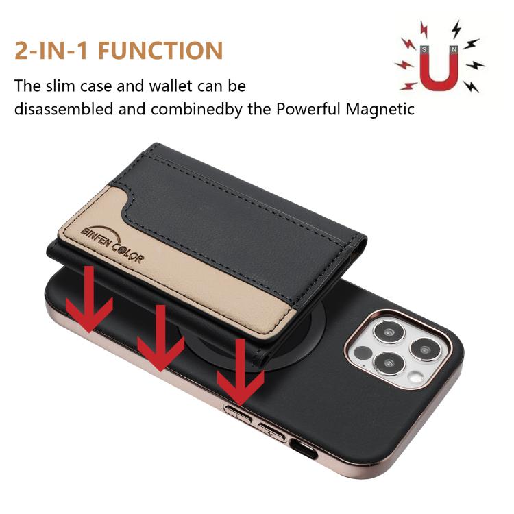 For iPhone 11 Colour Matching Horizontal Magnetic Card Bag RFID MagSafe Phone Case
