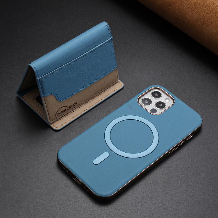 For iPhone 11 Colour Matching Horizontal Magnetic Card Bag RFID MagSafe Phone Case
